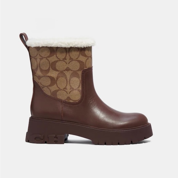 Coach Women's Raina Boot In Signature Jacquard - Colour: Walnut Brown - Size: 7 - Picture 2 of 4